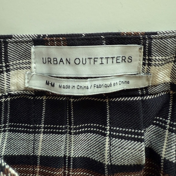 Urban Outfitters Plaid Pleated Mini Skirt Fall Halloween Black Orange Academia M - Picture 8 of 13
